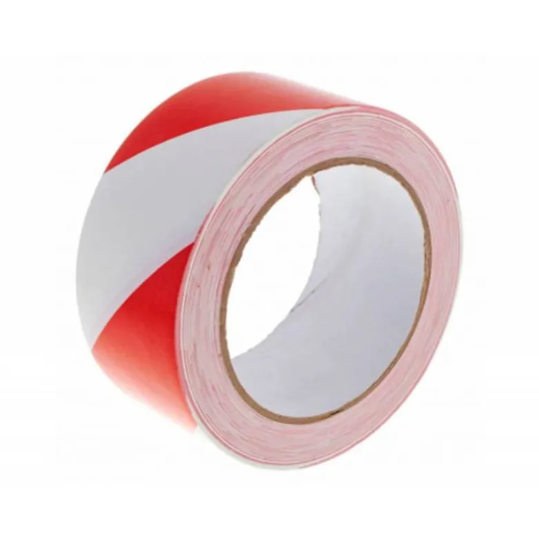 CINTA ADHESIVA Q-CONNECT DE SEGURIDAD BLANCA Y ROJA 20 MT X 48 MM