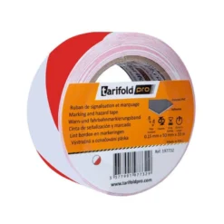 CINTA ADHESIVA TARIFOLD SEGURIDAD PARA MARCAJE Y SEÑALIZACION DE SUELO 33 MT X 50 MM COLOR BLANCO/ROJO