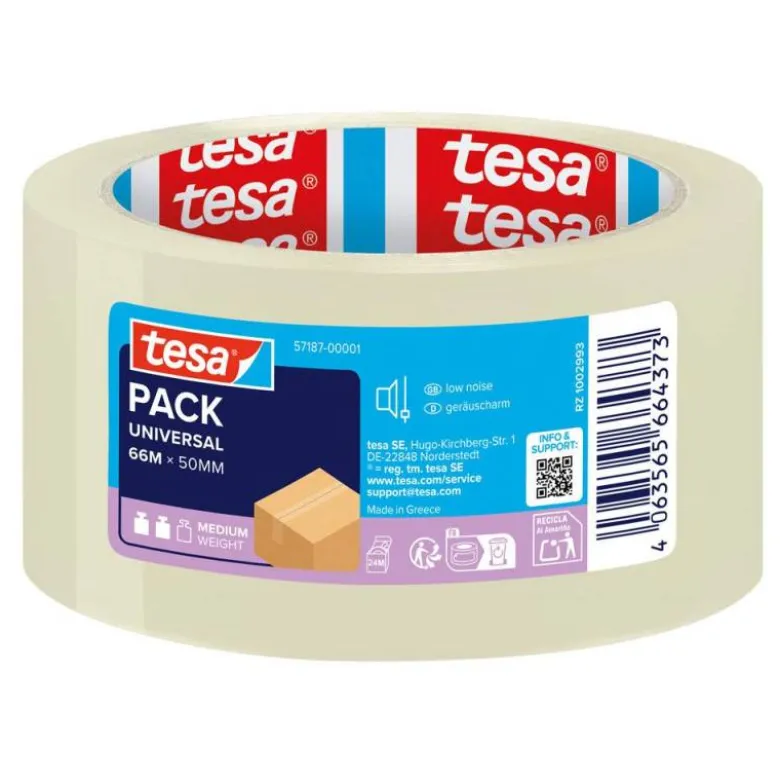 CINTA ADHESIVA TESA TRANSPARENTE POLIPROPILENO 66 MT X 50 MM PARA EMBALAJE
