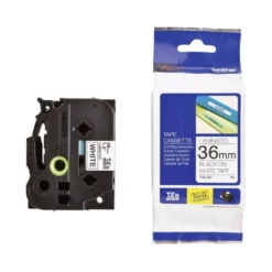 Cinta Brother TZ-261 36mm (ancho) x 8m (largo) laminada blanco/negro