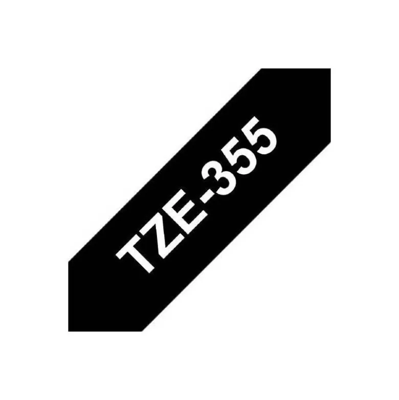 Cinta brother tze-355 color negro-blanco 24mm longitud 8mt