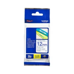 Cinta Brother TZE-233 laminada 12mm (ancho) x 8m (largo) laminada blanco/azul