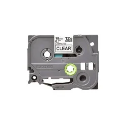 Cinta Brother TZE-141 18mm (ancho) x 8m (largo) laminada transparente/negro