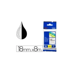 Cinta Brother TZE-141 18mm (ancho) x 8m (largo) laminada transparente/negro
