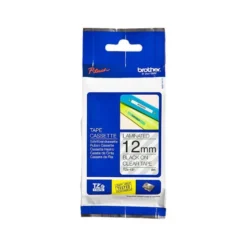 Cinta Brother TZE-131 12mm (ancho) x 8m (largo) transparente/negro