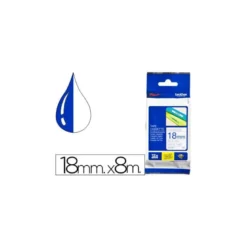 Cinta Brother TZE-243 18mm (ancho) x 8m (largo) laminada azul/blanco