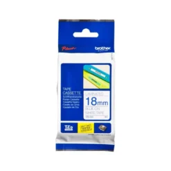 Cinta Brother TZE-243 18mm (ancho) x 8m (largo) laminada azul/blanco