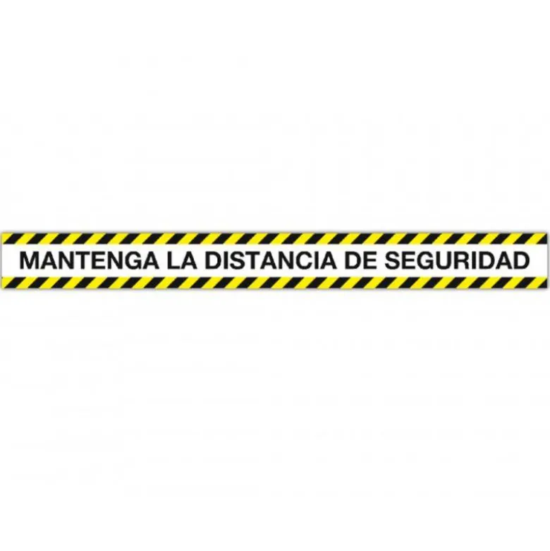 CINTA DE SEÑALIZACION ADHESIVA APLI MANTENGA LA DISTANCIA 100 X 10 CM