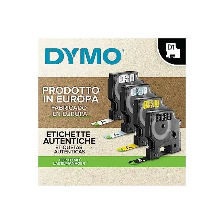Cinta Dymo D1 Azul sobre Blanco Poliéster