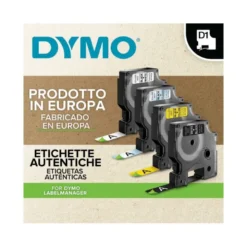 Cinta Dymo D1 negro y blanco 12mm x 5,5 mt polyester