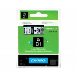 Cinta Dymo D1 negro y transparente 19mm x 7 mt