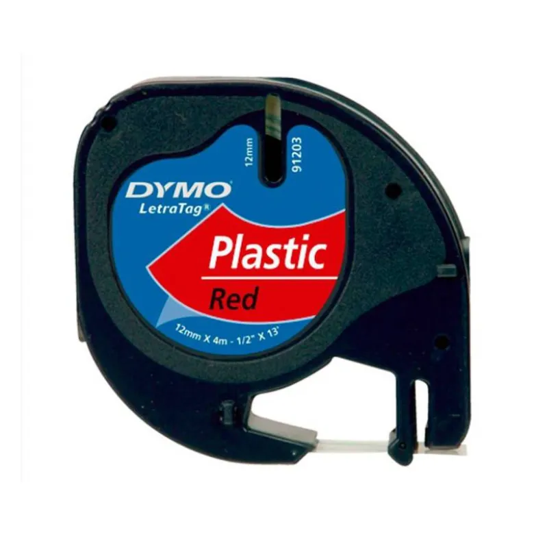 Cinta Dymo Letratag LT Rojo Plástico