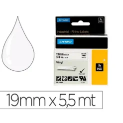 CINTA DYMO VINILO BLANCO 19MM X 5,5MT PARA ETIQUETADORA RHINO