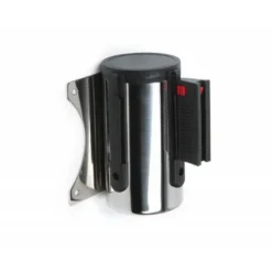 CINTA EXTENSIBLE DE PARED SEPARADORA RETRACTIL DE 3 MT CLIPS A AMBOS LADOS Y CLIP DE RECEPCION COLOR NEGRO