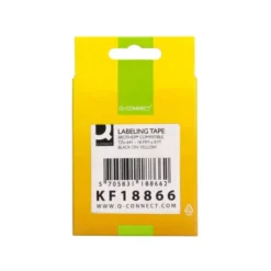 Cinta tze-641 Amarillo/Negro Q-connect 18mm x 8 mt