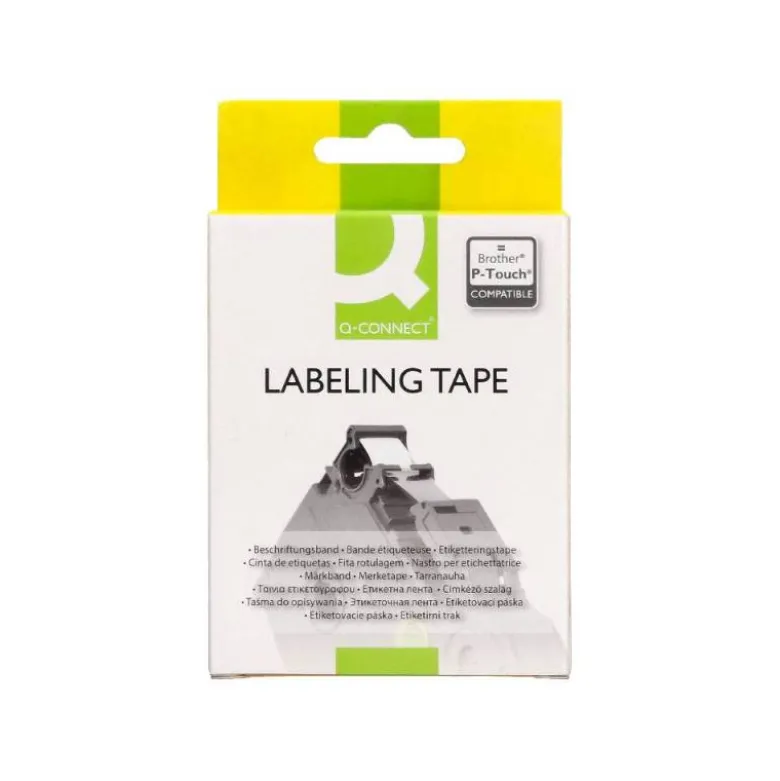 Cinta tze-631 Amarillo/Negro Q-connect 12mm x 8 mt.