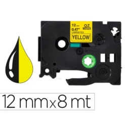 Cinta tze-631 Amarillo/Negro Q-connect 12mm x 8 mt.