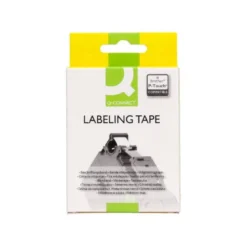 Cinta tze-221 Blanco/Negro Q-connect 9mm x 8 mt