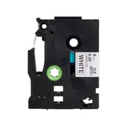 Cinta tze-221 Blanco/Negro Q-connect 9mm x 8 mt
