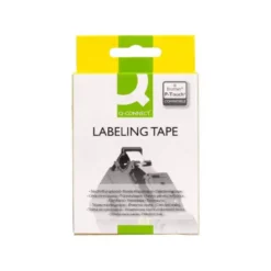 Cinta tze-251 Blanco/Negro Q-connect 24mm x 8 mt