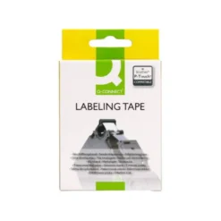 Cinta tze-231 Blanco/Negro Q-connect 12mm x 8 mt