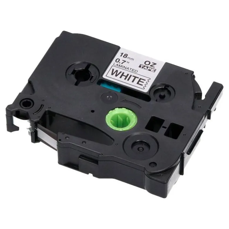 Cinta tze-241 Blanco/Negro Q-connect 18mm x 8 mt