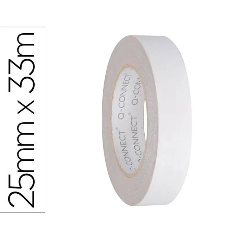Cinta adhesiva doble cara marca Q-Connect 33 mt x 25 mm