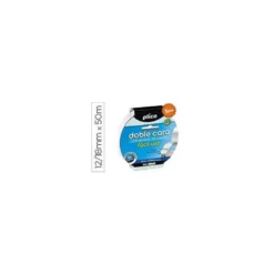 Cinta adhesiva doble cara marca Plico 12/18 mm x 50m Uso facil