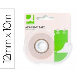 Cinta adhesiva doble cara marca Q-Connect 10 mt x 12 mm con portarrollo
