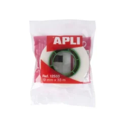 Cinta adhesiva invisible marca Apli 33 m x 19 mm