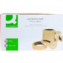 Cinta adhesiva marca q-connect 66 mt x 19 mm encelofanada