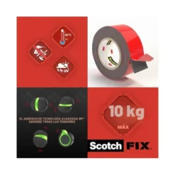 Cinta adhesiva marca Scotch doble cara super resistente