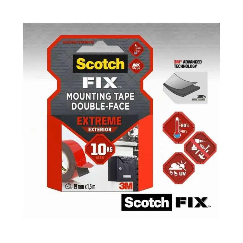 Cinta adhesiva marca Scotch doble cara super resistente