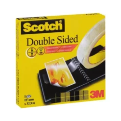 Cinta adhesiva marca Scotch doble cara 33 mt x 19 mm
