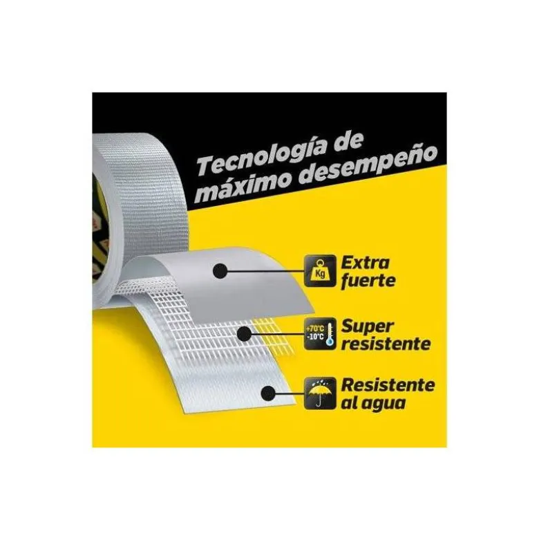 CINTA ADHESIVA PATTEX AMERICANA 5 MT X 50 MM SUPER FUERTE COLOR GRIS