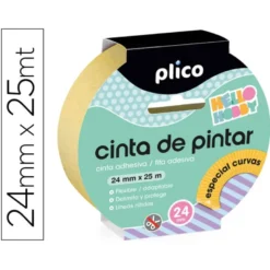 CINTA ADHESIVA PLICO PARA PINTOR ESPECIAL CURVAS 25 MT X 24 MM