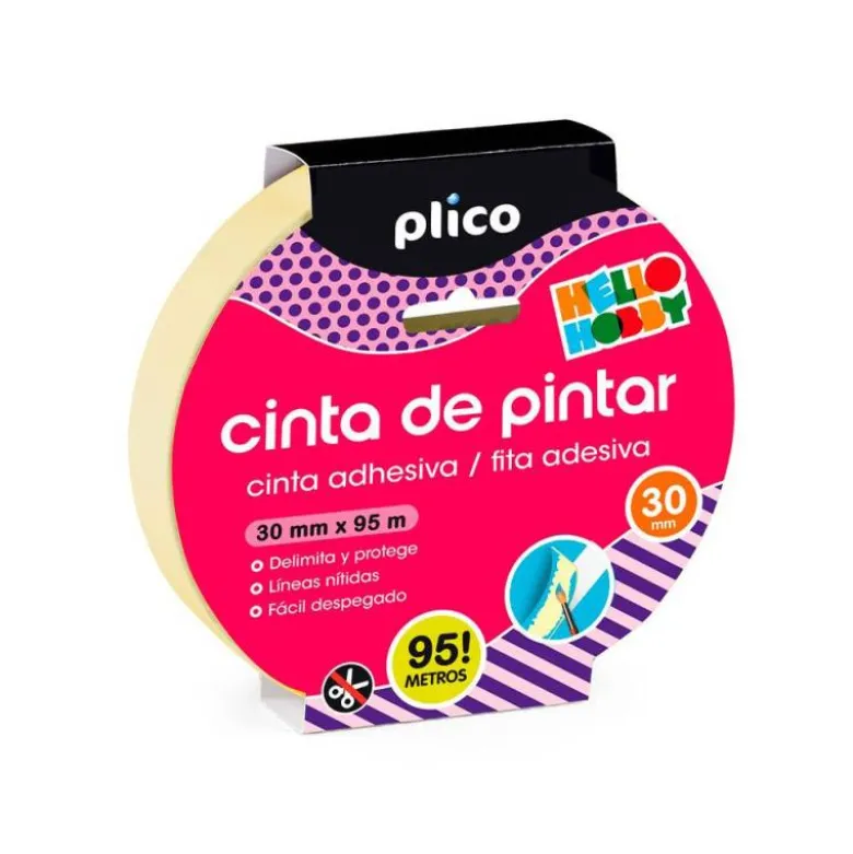 CINTA ADHESIVA PLICO PARA PINTOR 95 MT X 30 MM