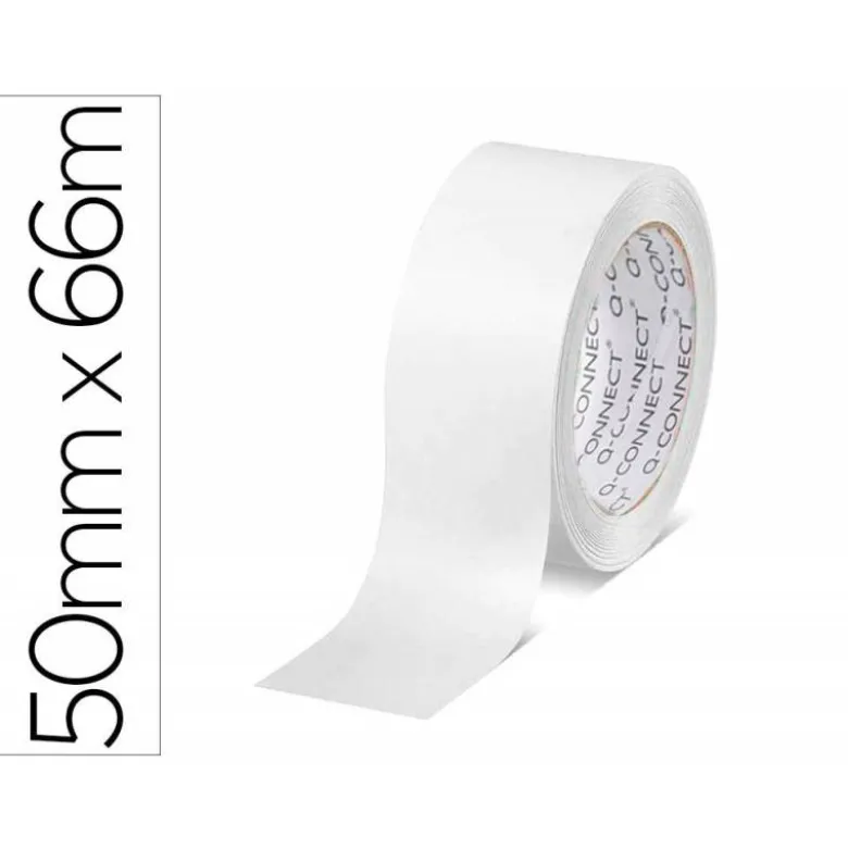 Cinta adhesiva polipropileno Q-Connect 66 mt x 50 mm blanca