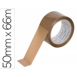 Cinta adhesiva Q-Connect polipropileno havana 66 mt x 50 mm para embalaje bajo ruido