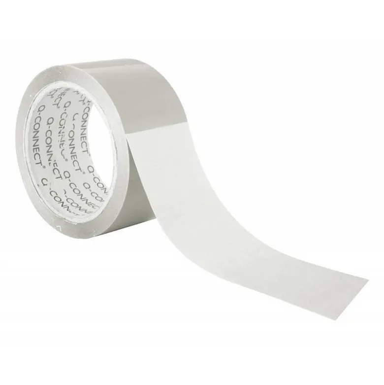 Cinta adhesiva Q-Connect polipropileno transparente 66 mt x 50 mm para embalaje bajo ruido.