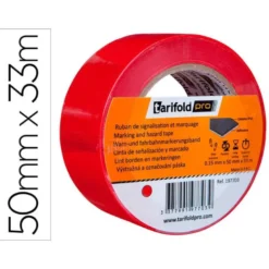 CINTA ADHESIVA TARIFOLD PARA MARCAJE Y SEÑALIZACION DE SUELO 33 MT X 50 MM COLOR ROJO