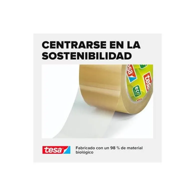 CINTA ADHESIVA TESA ECO BIO & STRONG TRANSPARENTE 66 MT X 50 MM PARA EMBALAJE