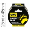 CINTA ADHESIVA UHU AMERICANA GRIZZLY TAPE ULTRAFUERTE COLOR PLATA 25 MT X 48 MM