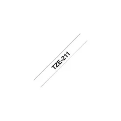 Cintas Brother TZE-211 6mm (ancho) x 8m (largo) laminada blanco/negro