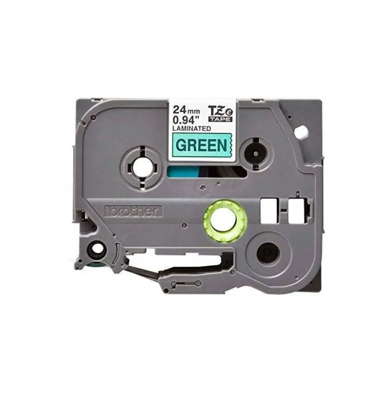 Cintas Brother TZE-751 24mm (ancho) x 8m (largo) laminada verde/Negro