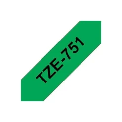 Cintas Brother TZE-751 24mm (ancho) x 8m (largo) laminada verde/Negro