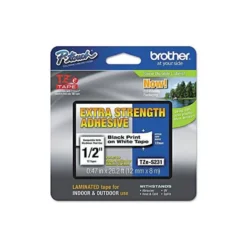 Cintas Brother TZE-S231 12mm (ancho) x 8m (largo) laminada blanco/negro