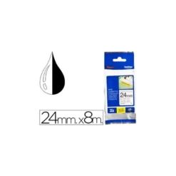 Cintas Brother TZE-S251 24mm (ancho) x 8m (largo) laminada Blanco/negro