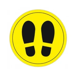 CIRCULO DE SEÑALIZACION ADHESIVO APLI PARA SUELO PVC 100 MC PIES COLOR AMARILLO/NEGRO DIAMETRO 30 CM