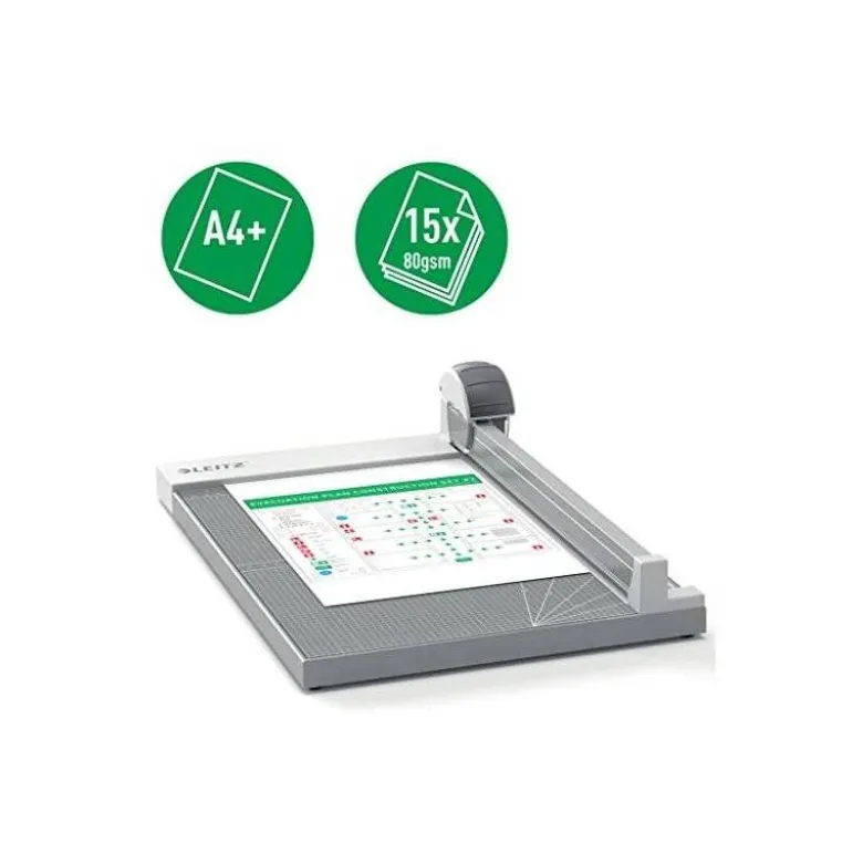 CIZALLA DE RODILLO LEITZ DIN A4+ BASE MADERA PLASTIFICADA LONGITUD CORTE 381 MM CAPACIDAD DE CORTE 15H